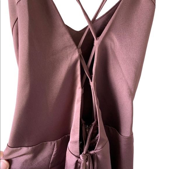 Show Me Your Mumu Godshaw Goddess Gown in Dusty Plum Luxe Satin - Picture 6 of 7